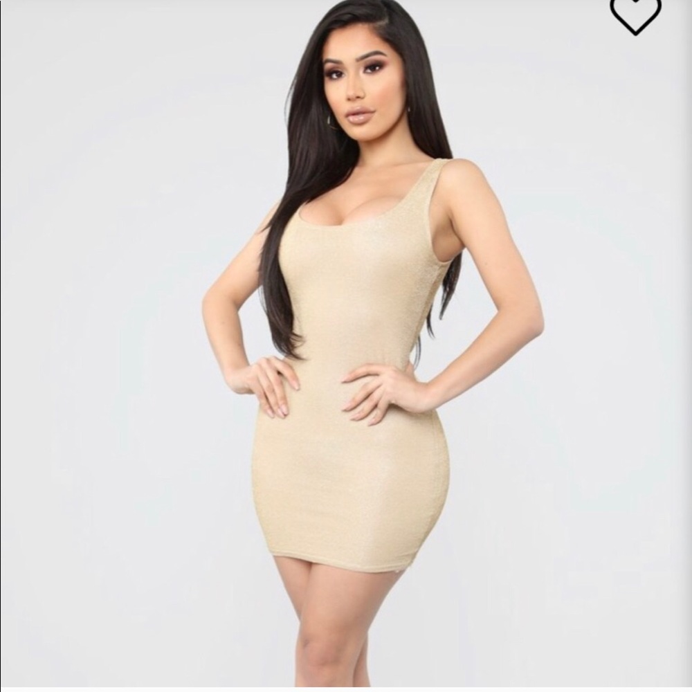 Yellow / gold glitter tank dress